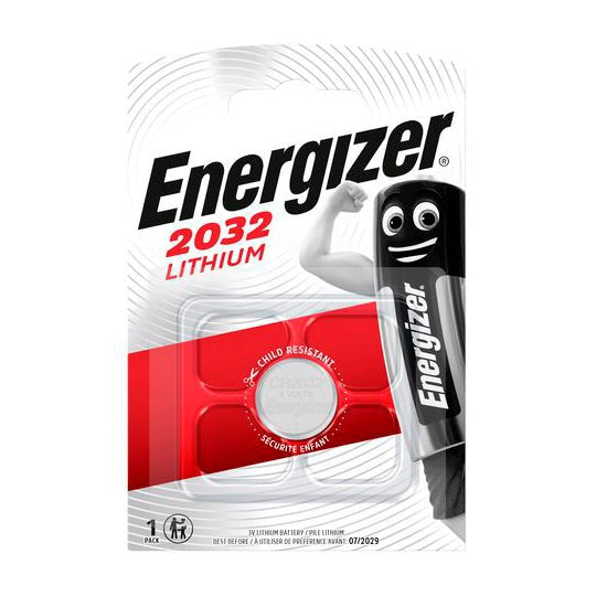 Energizer CR2032 3V Lithium Coin Cell Battery - Compatible with AirTag - Silver