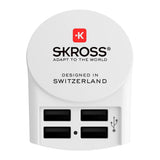 Skross Wall Charger w. 4 x USB-A 24W - White