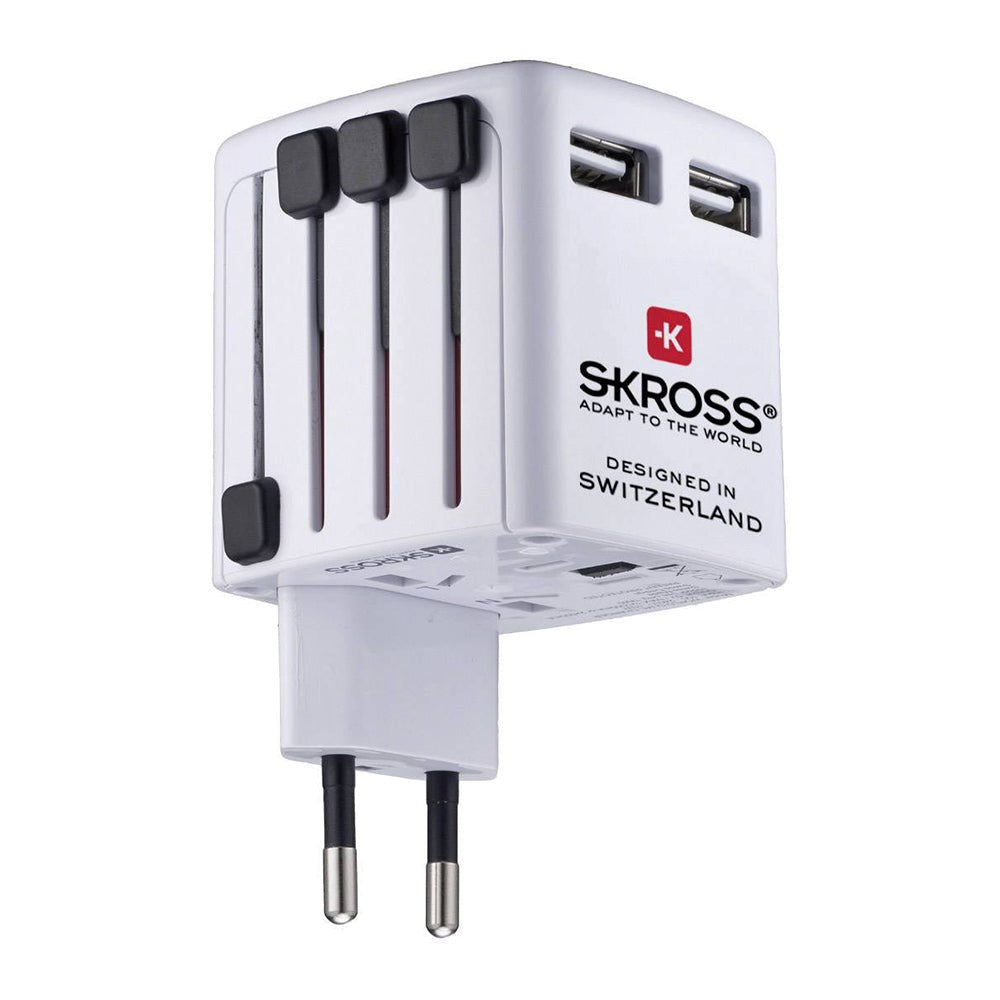 Skross World USB Travel Adapter w. 2 x USB-A 12W - White