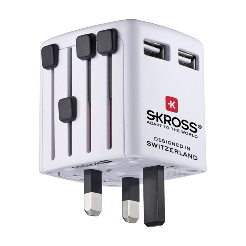 Skross World USB Travel Adapter w. 2 x USB-A 12W - White