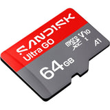 SanDisk MicroSD Ultra Go Memory Card - 64GB - Red / Grey