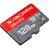 SanDisk MicroSD Ultra Go Memory Card - 128GB - Red / Grey