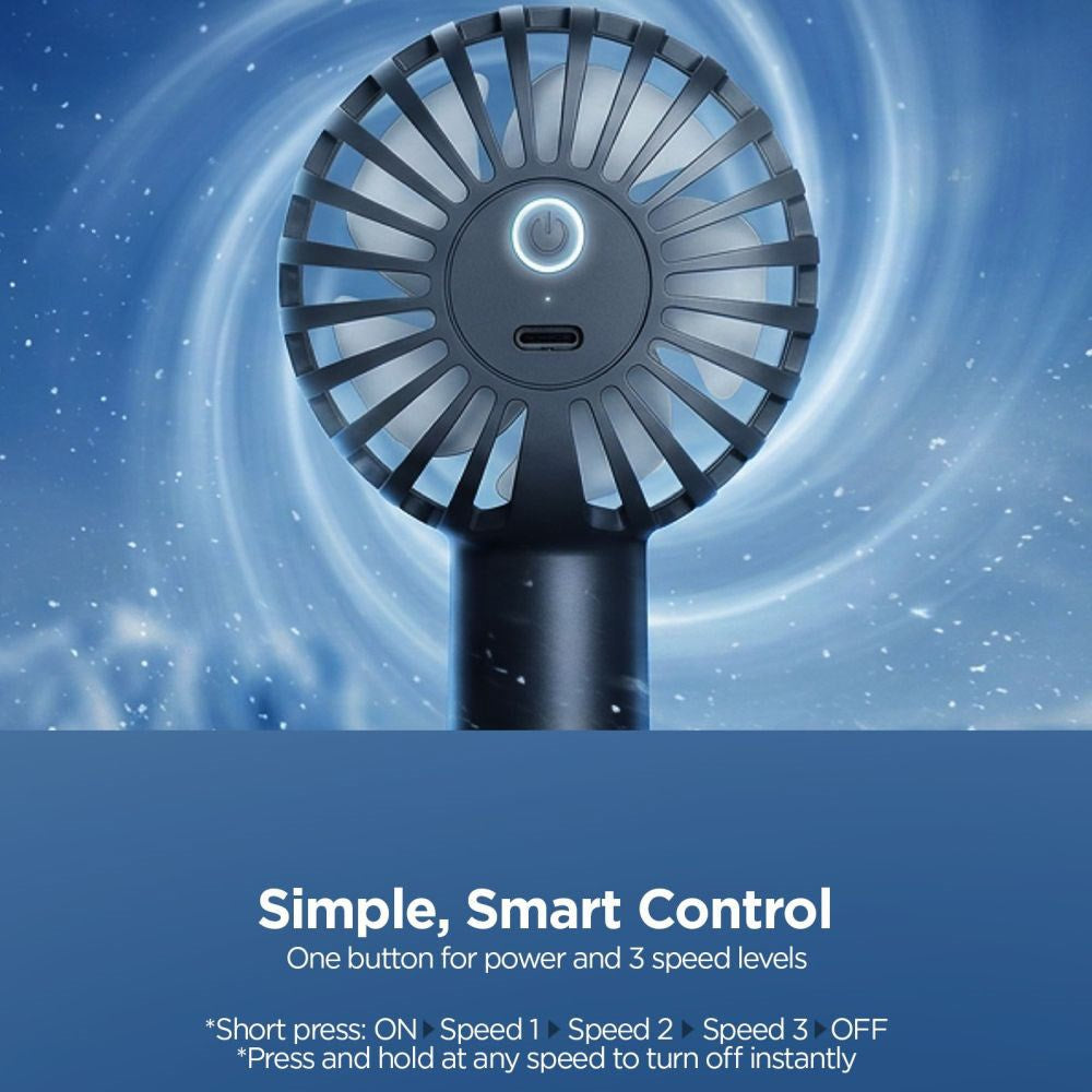 Spigen A905 Mini Portable Handheld Fan with Strap - Black