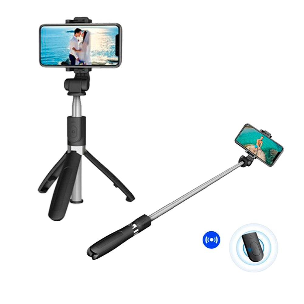 Tech-Protect L01D Selfie Stick with Wireless Button Release & Tripod - Black