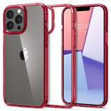 iPhone 13 Pro Spigen Ultra Hybrid Case - Transparent / Red