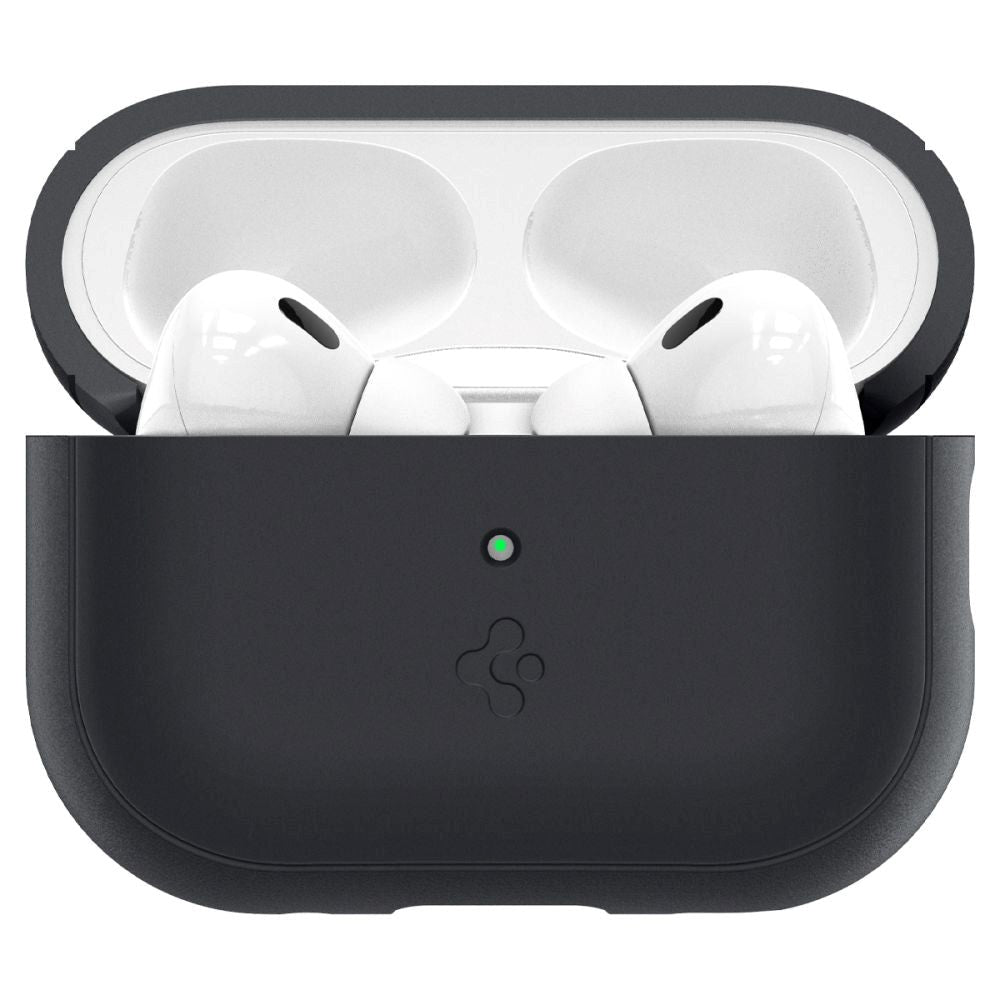 Apple Airpods Pro (2. gen.) Spigen Silicone Fit Case w. Strap - Black