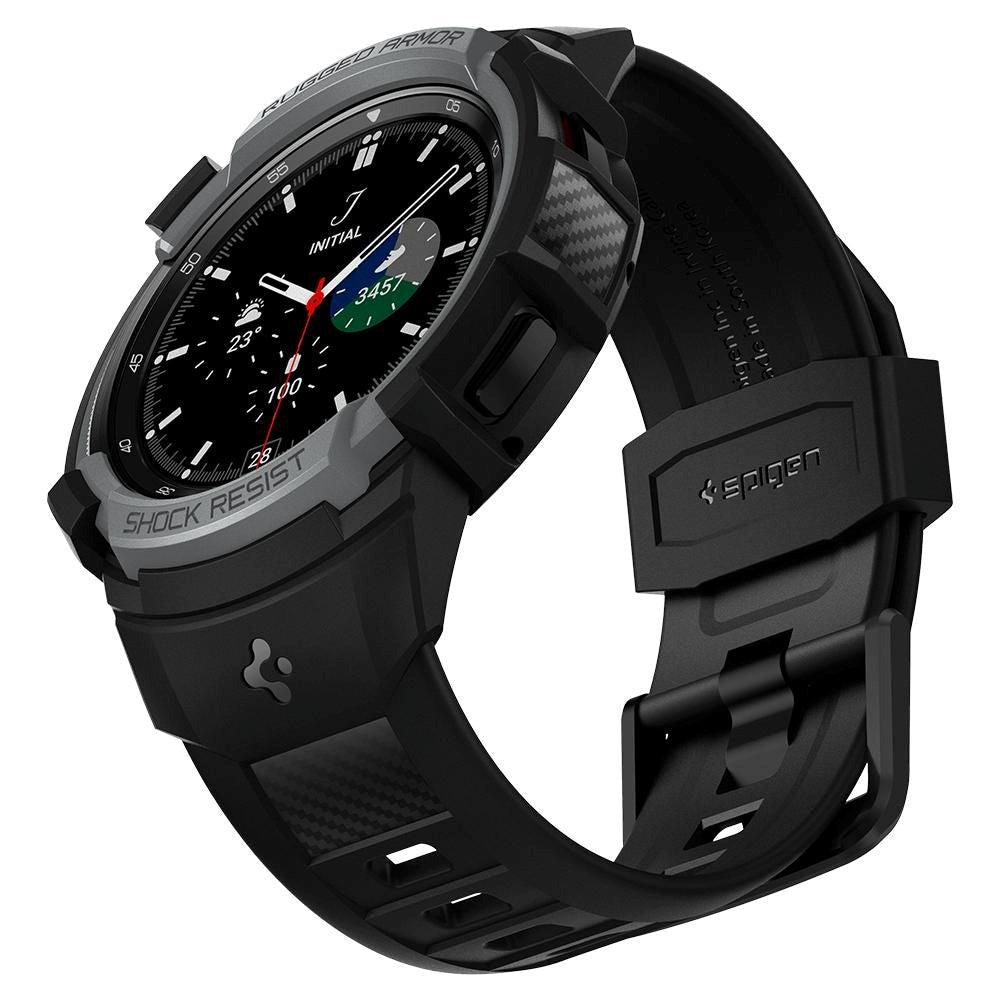 Samsung Galaxy Watch 4 Classic (46mm) SPIGEN Rugged Armor Pro Case - TPU Case incl. Strap - Charcoal Grey