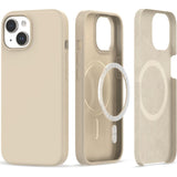 iPhone 15 Tech-Protect Silicone Case - MagSafe Compatible - Sand Beige