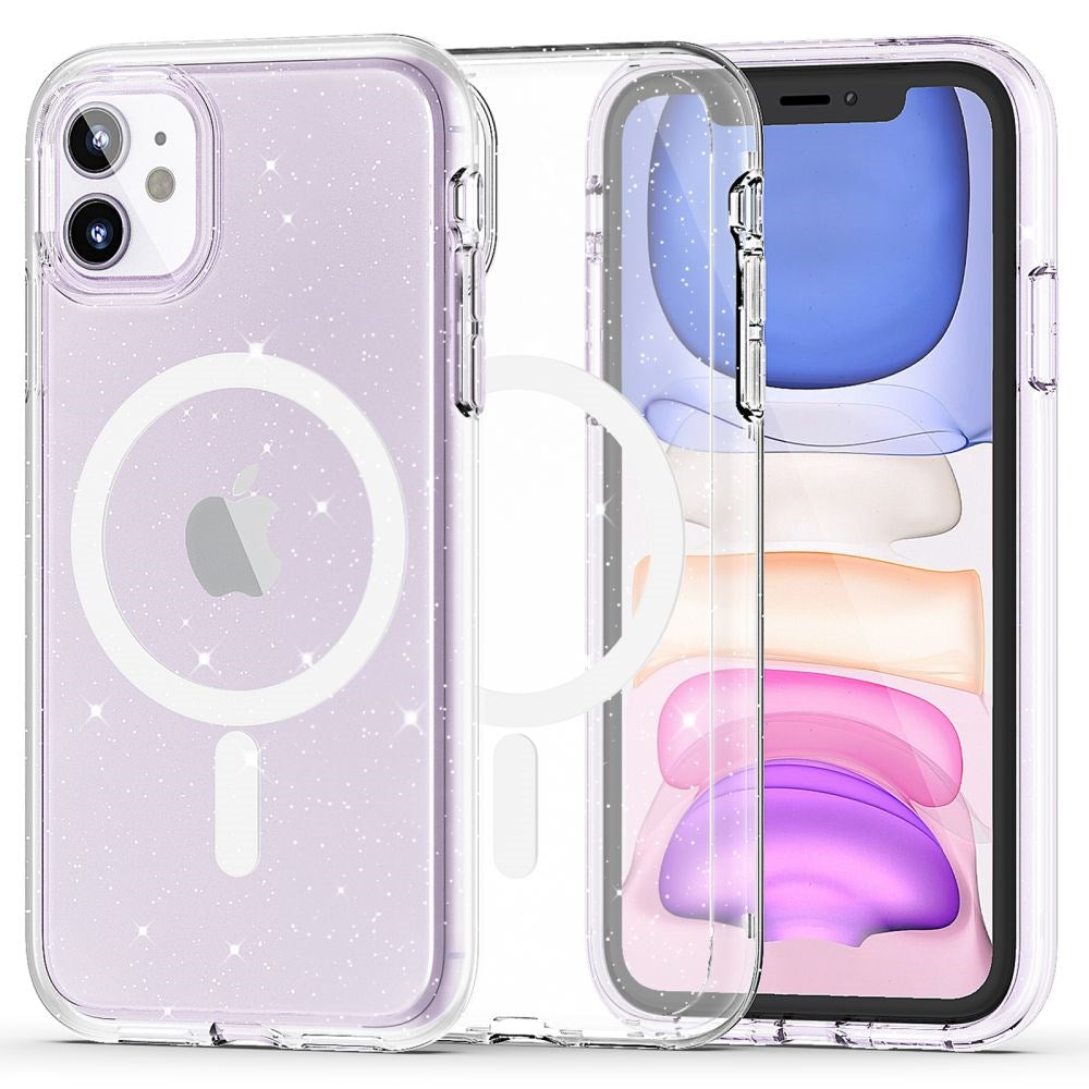 iPhone 11 Tech-Protect Flexair Hybrid Glitter Case - MagSafe Compatible - Transparent