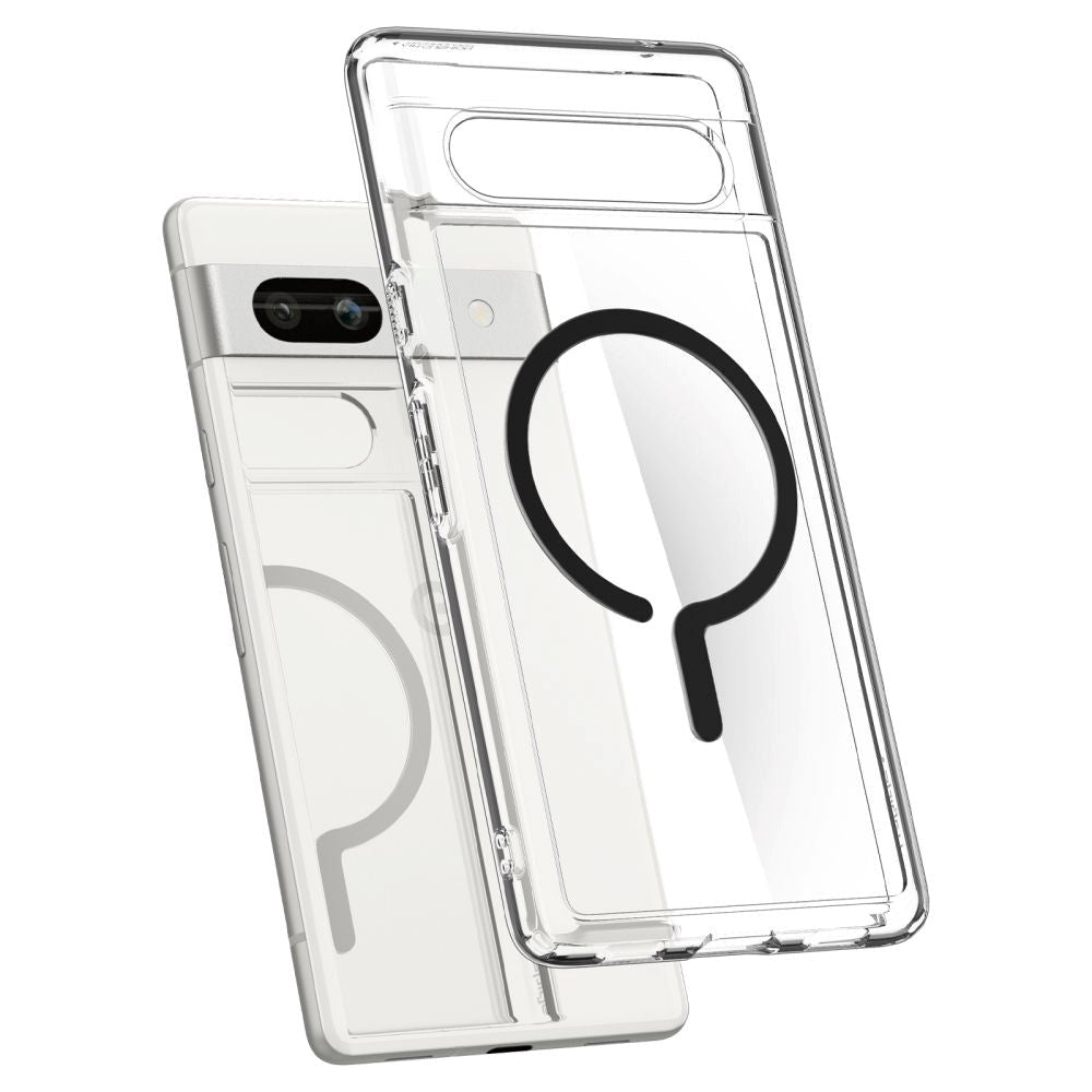 Google Pixel 7A Spigen Ultra Hybrid Case - MagSafe Compatible - Transparent / Black