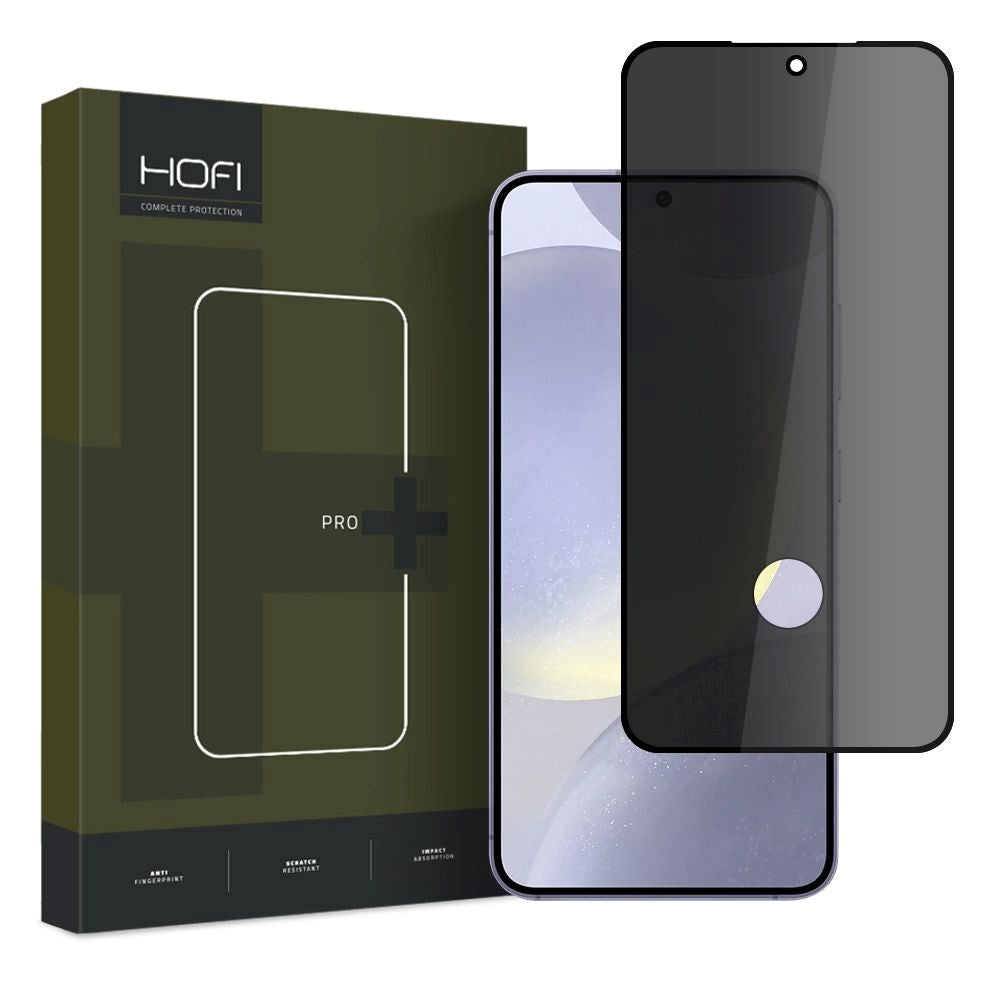 Hofi Samsung Galaxy S24 Glass Pro+ Screen Protector with Privacy - Case Friendly - Transparent / Black Edge