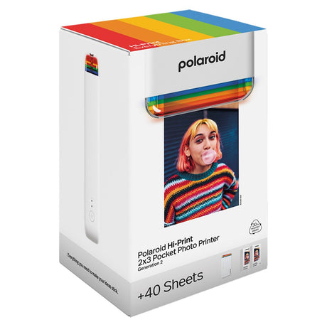 Polaroid Hi-Print Gen. 2 Everything Box with Mobile Photo Printer & 40 pcs. Photo Paper - White