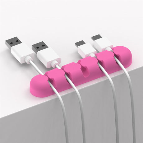 Self-Adhesive Cable Organizer - 5 x Holders - Pink
