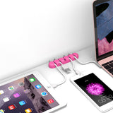 Self-Adhesive Cable Organizer - 5 x Holders - Pink