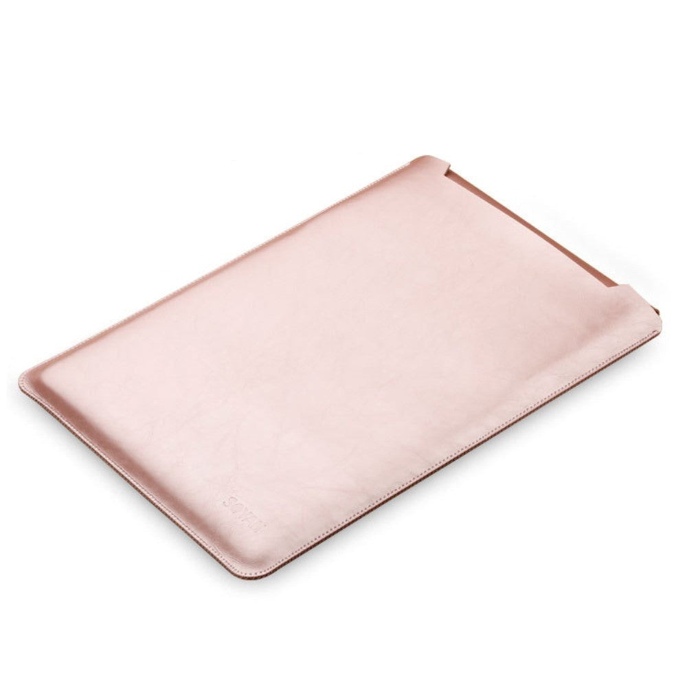 SOYAN MacBook / Laptop 13" Leather Sleeve with Mouse Pad (33.5 x 22.5 cm) - Rose Gold