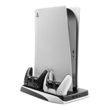 PS5 Stand with. Cooling / 2 x USB-A / 2 x PS5 Controller Charging Slots - White / Black