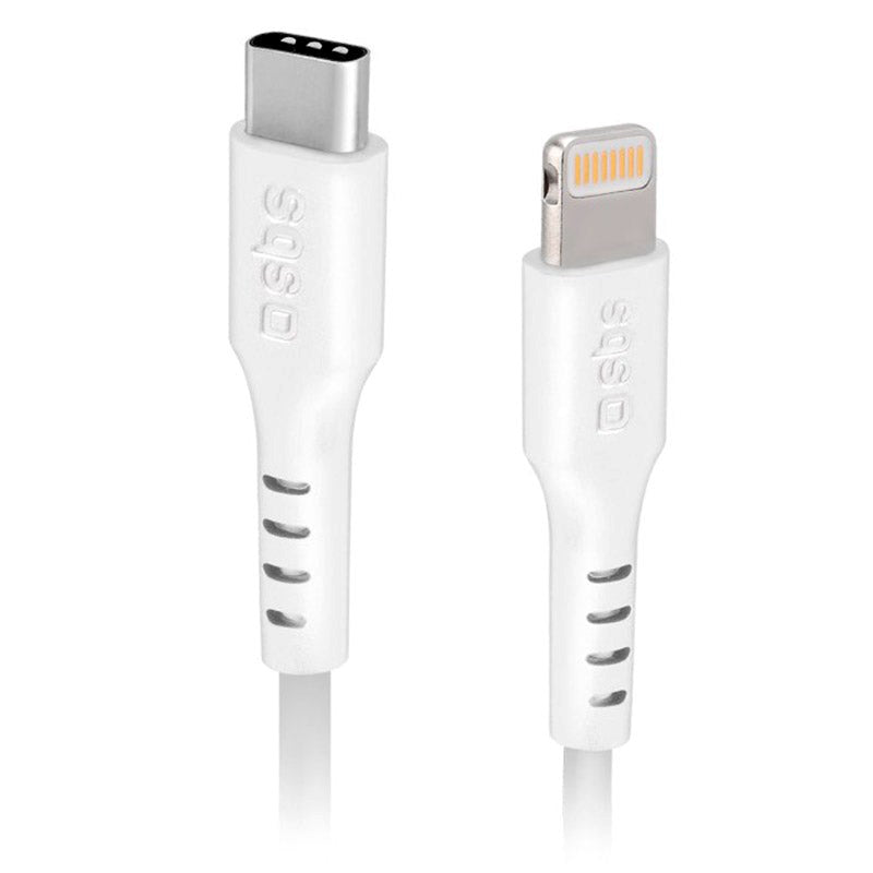 SBS USB-C to Lightning Cable - 2 Meter - MFI - 480 Mbit/s - White