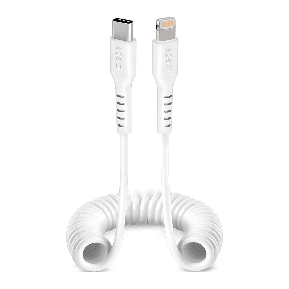 SBS USB-C to Lightning Phone Cord Cable - Max 1 Meter - MFI - 480 Mbit/s - White