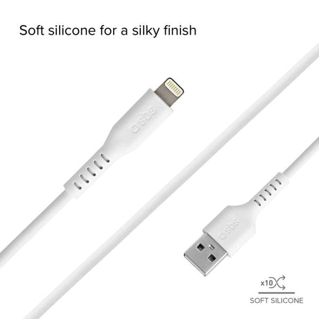 SBS USB-A to Lightning Cable - 1 Meter - MFI - 480 Mbit/s - White