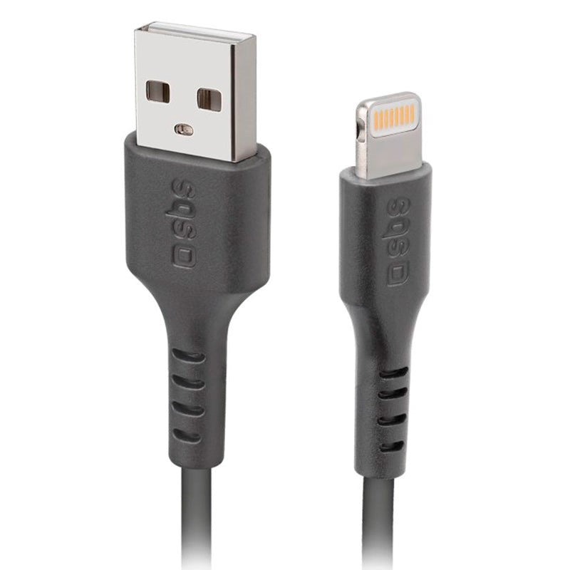 SBS USB-A to Lightning Cable - 1 Meter - MFI - 480 Mbit/s - Black