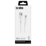 SBS USB-A to Lightning Cable - 3 Meter - MFI - 480 Mbit/s - White