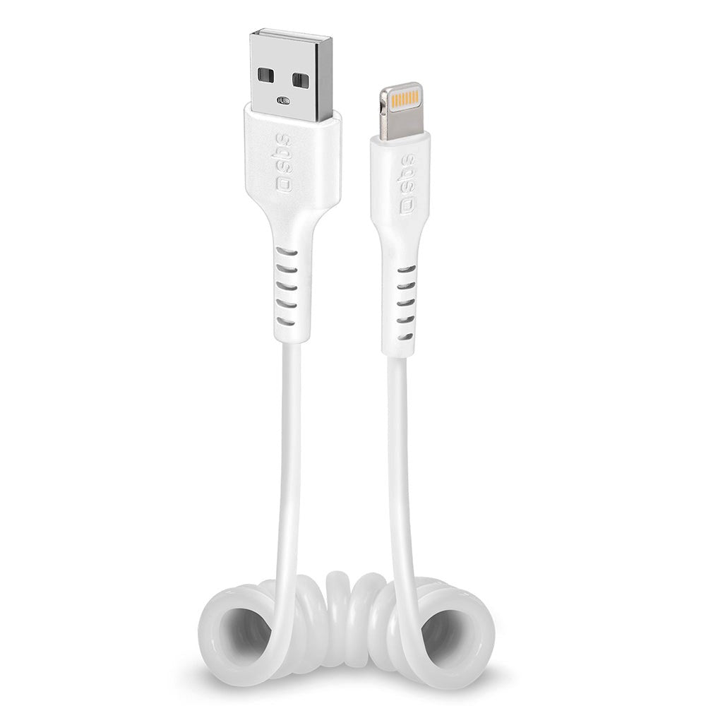 SBS USB-A to Lightning Phone Cord Cable - Max 0.5 Meter - MFI - 480 Mbit/s - White