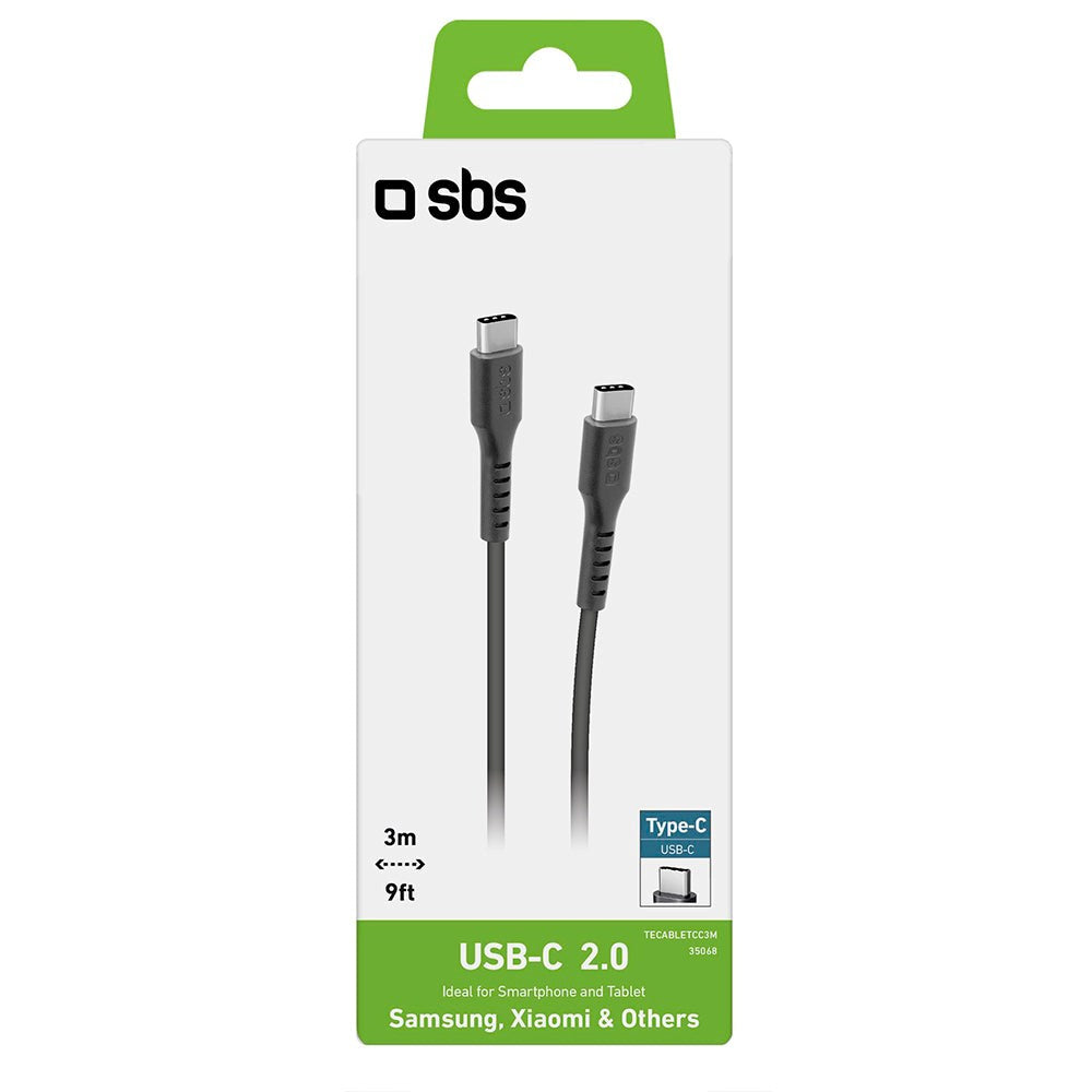 SBS USB-C to USB-C - 3 Meter - 25W (PD) - Black