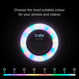 SBS Selfie Ring Light Mini w. Multicolor Light for Smartphone - Black