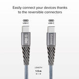 SBS Extreme Collection USB-C to USB-C Braided Aramid Fiber Cable - 1.5 Meter - 480 Mbit/s - Black