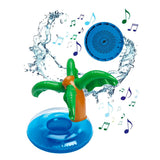 MUSIC HERO Bluetooth Speaker with Inflatable Swimming Ring - Island with Palm Tree