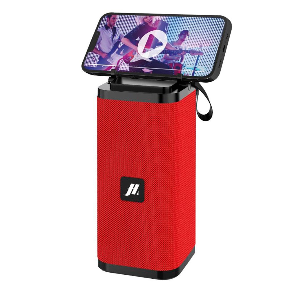 Music Hero Bluetooth Speaker with Mobile Holder - Red