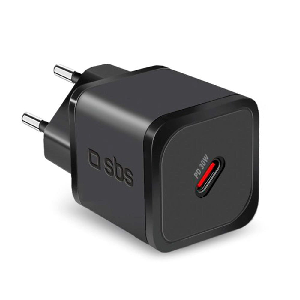 SBS NanoTube 30W GaN Wall Charger with USB-C PD - Black