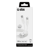 SBS Polo Collection USB-C to Lightning Cable - 1.5 Meter - 480 Mbit/s - White