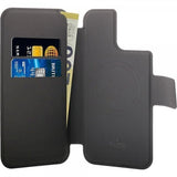 iPhone 15 Plus / 14 Plus / 12 Pro Max Puro Folio Flip Case with Card Holder - MagSafe Compatible - Black