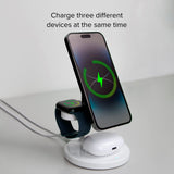 SBS 3-in-1 Magnetic Wireless Charger - MagSafe Compatible - White