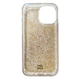 iPhone 13 Mini Joy Case Hybrid Glitter Case - Transparent / Gold