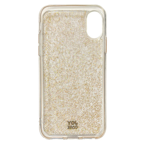 iPhone X / Xs Joy Case Hybrid Glitter Case - Transparent / Gold