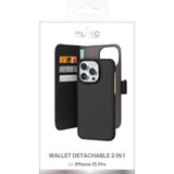 iPhone 15 Pro Puro Wallet Case Detachable 2-In-1 - Black