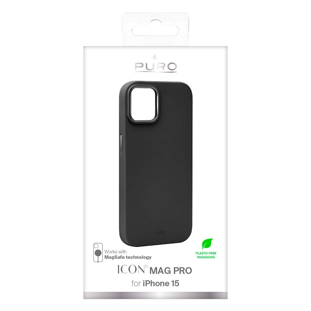 iPhone 15 Puro Icon Mag Pro Silicone Case - MagSafe Compatible - Black