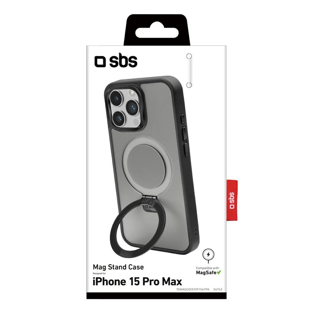 iPhone 15 Pro Max SBS Mag Stand Case - MagSafe Compatible - Matte Black