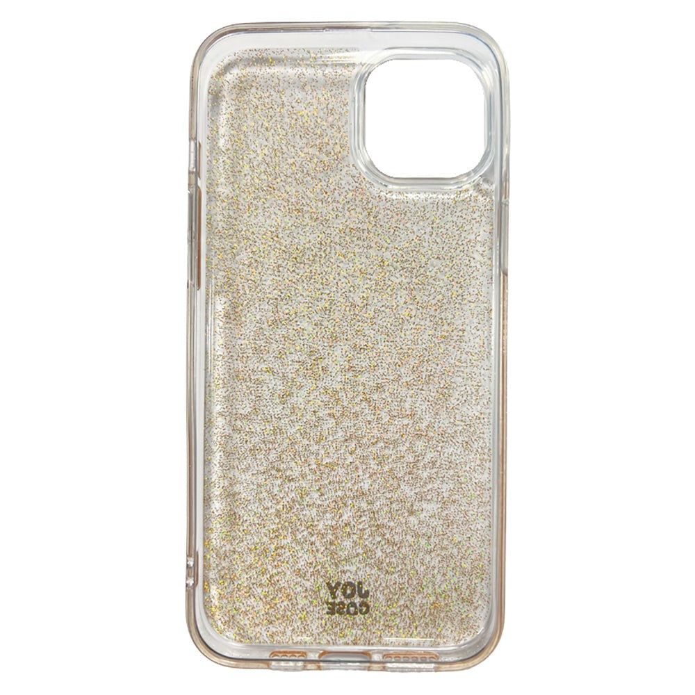 iPhone 15 Plus Joy Case Hybrid Glitter Case - Transparent / Gold