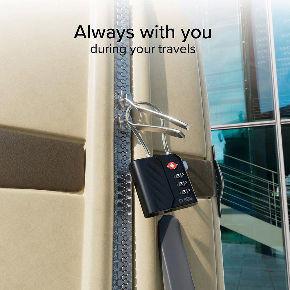 TSA-Padlock Compatible with Apple FindMy - GPS & Bluetooth Tracker - Black