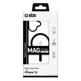 iPhone 16 SBS Mag Frame Case - MagSafe Compatible - Transparent / Black