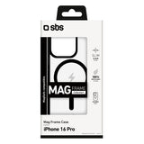 iPhone 16 Pro SBS Mag Frame Case - MagSafe Compatible - Transparent / Black