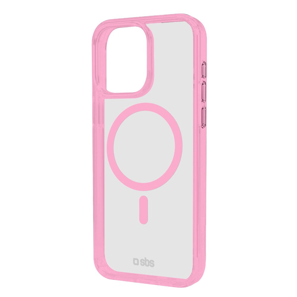 iPhone 16 Pro SBS Mag Frame Case - MagSafe Compatible - Transparent / Pink