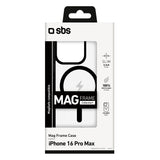 iPhone 16 Pro Max SBS Mag Frame Case - MagSafe Compatible - Transparent / Blue