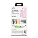 iPhone 16 Pro Max SBS Mag Frame Case - MagSafe Compatible - Transparent / Pink