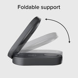 SBS Qi2 3-in-1 Foldable Wireless Charger - MagSafe Compatible - Black