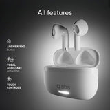 SBS Air Space True Wireless In-Ear Headphones with Active Noise Cancelling - White