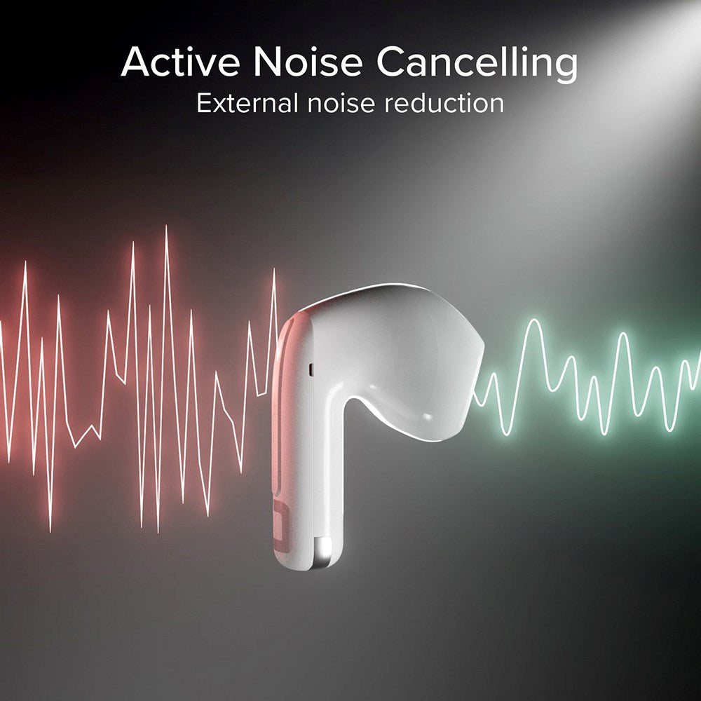 SBS Air Space True Wireless In-Ear Headphones with Active Noise Cancelling - White